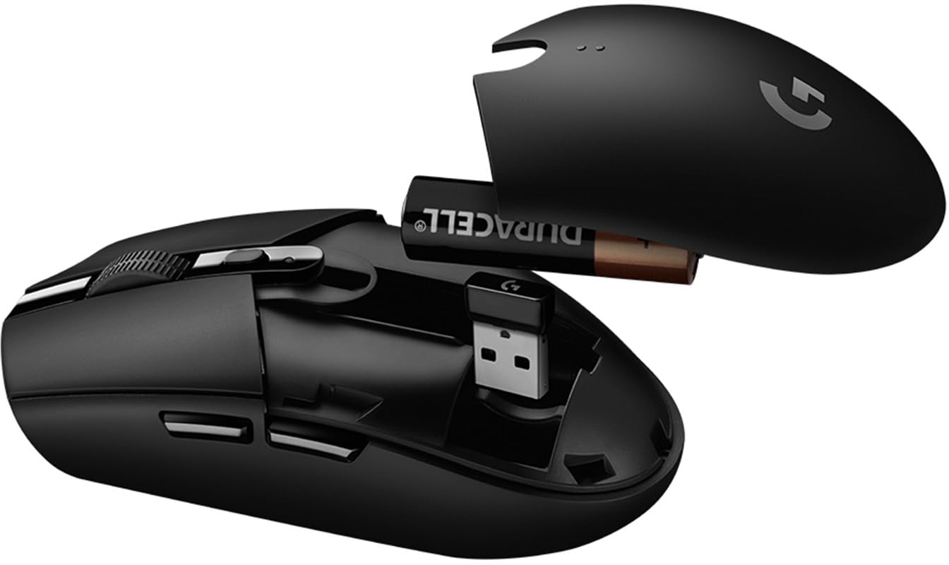 Logitech G305 Wireless Gaming Mouse - Hero 12K Sensor, 12,000 DPI, 6 Buttons, 250h Battery Life, Black