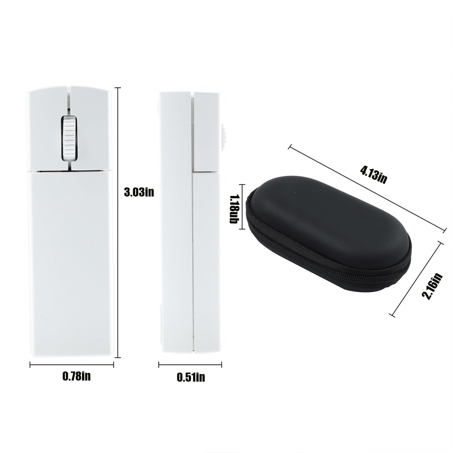 elec Space Wireless Mini Finger Mouse - Silent Bluetooth & 2.4GHz, Ergonomic, Portable, White, Model 78b13e75-39f1-493b-a83c