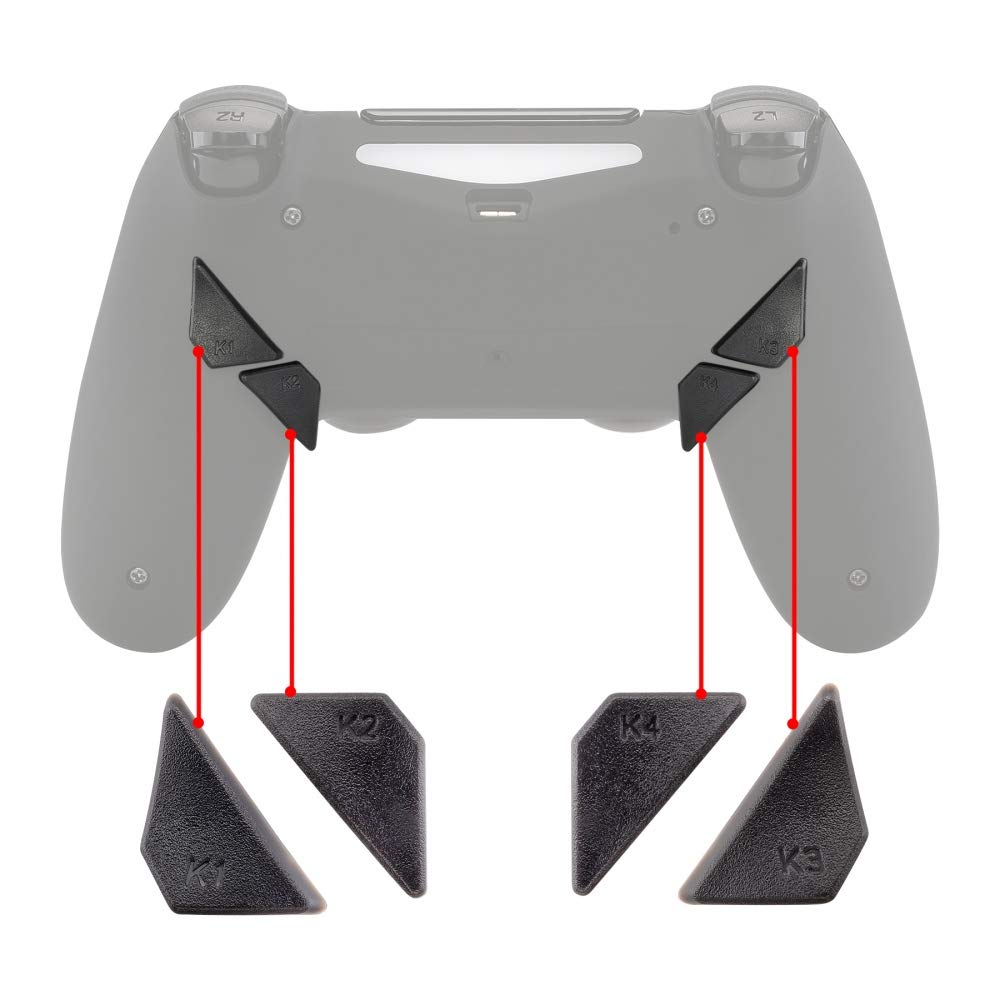 eXtremeRate Replacement Ergonomic Back Buttons  K1 K2 K3 K4 Paddles for PS4 Controller Dawn Remap Kit (Only fits with eXtremeRate Remap Kit)