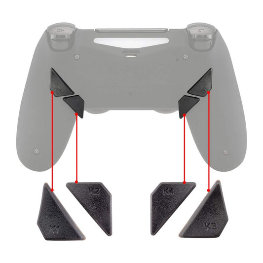eXtremeRate Replacement Ergonomic Back Buttons  K1 K2 K3 K4 Paddles for PS4 Controller Dawn Remap Kit (Only fits with eXtremeRate Remap Kit)