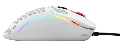 Glorious Model D Gaming Mouse - Wired, Ergonomic, 12000 DPI, Small, Matte White, 6 Programmable Buttons, Genuine Product