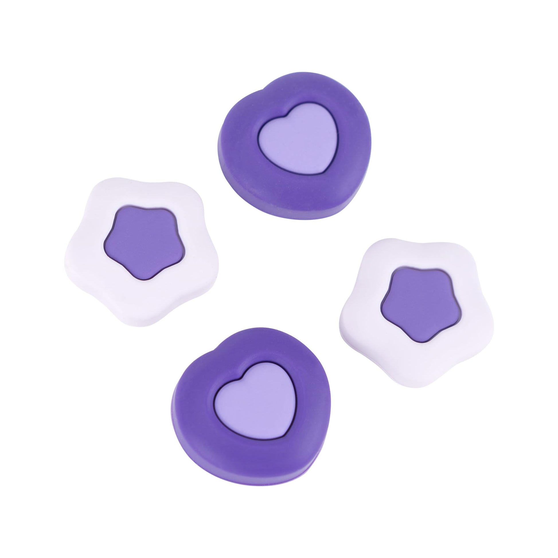 GeekShare Cute Silicone Joycon Thumb Grip Caps Kawaii Thumbstick Caps Joystick Cover Compatible with Switch/OLED/Switch Lite 2Pairs/4PCS - Cream Heart Dark Version