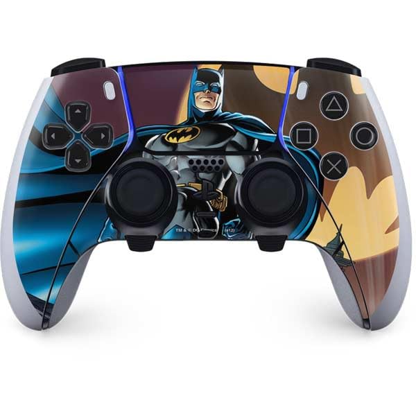 Skinit Decal Gaming Skin Compatible with PS5 DualSense Edge Pro Controller - Officially Licensed DC Comics Batman in The Sky Design