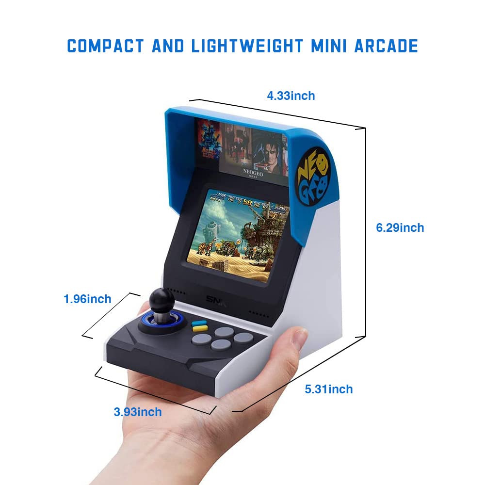 UNICO NEOGEO Mini Arcade - 40 Classic SNK Games, 3.5” LCD Screen, HDMI, 2 Gamepad Ports, International Version
