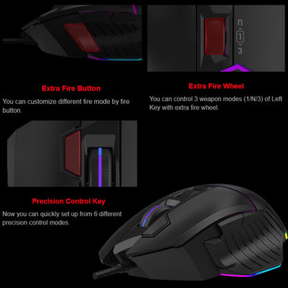 Bloody W95BR Max Extra Fire Gaming Mouse - 12,000 CPI, RGB Backlit, Ergonomic Design, Adjustable LOD, 2000 Hz Report Rate
