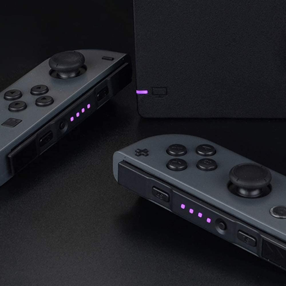 eXtremeRate Firefly LED Tuning Kit for Nintendo Switch Joycons - Violet, Model NSLED009, Includes Power LED Indicator