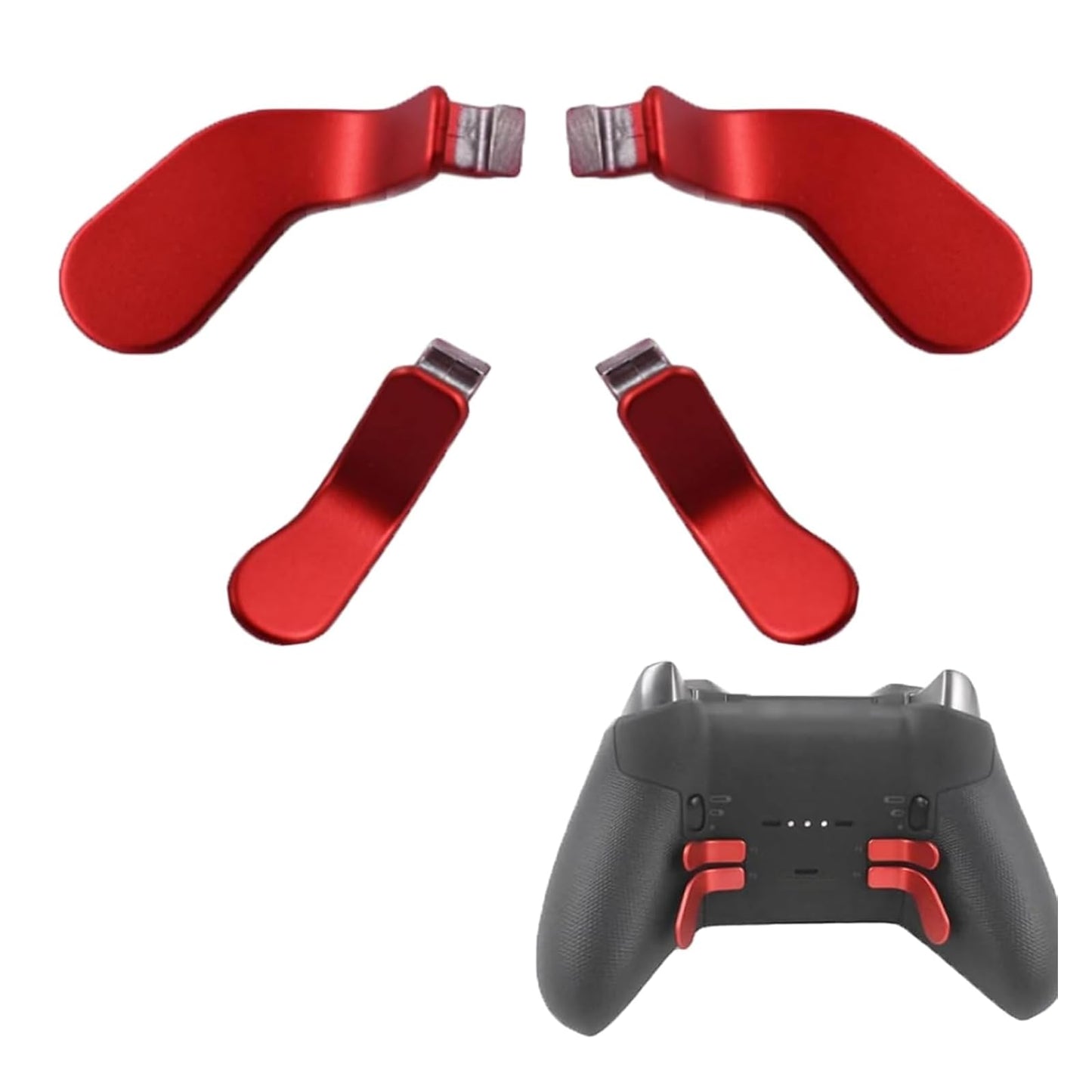 Anglepingping 4 PCS Elite Controller Paddles for Xbox One Elite Controller Series 2 Model 1797/1698 Stainless Steel Replacement Parts for Xbox Elite Controller Series 2 Core(Red)