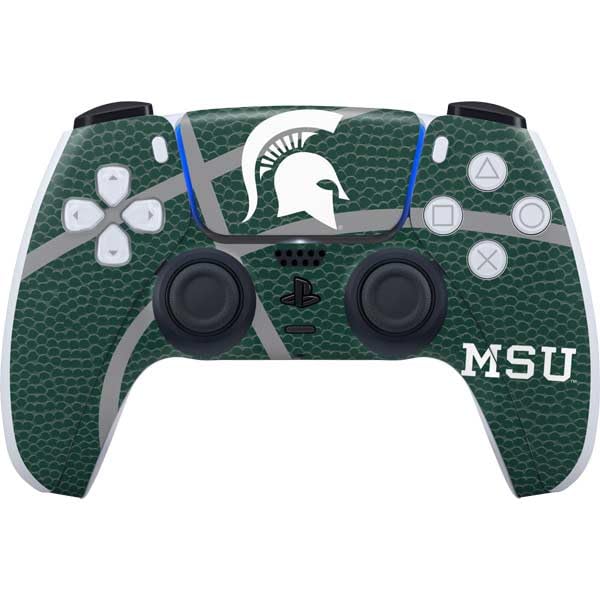 Skinit Decal Gaming Skin Compatible with PS5 Controller - Officially Licensed Michigan State University Green Basketball Design