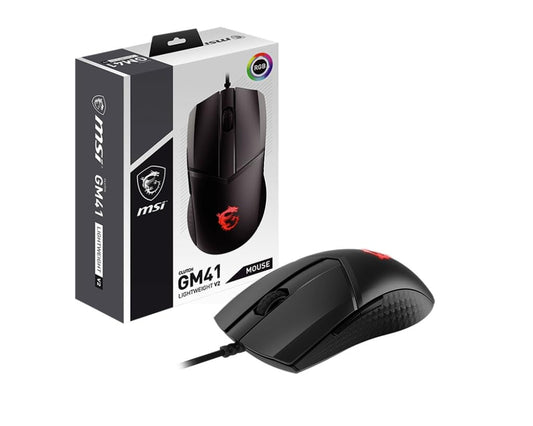MSI CLUTCHGM41 Lightweight V2 Gaming USB RGB Adjustable up to 16000 DPI Desktop Laptop Gaming Mouse (Clutch GM41 Light Weight V2