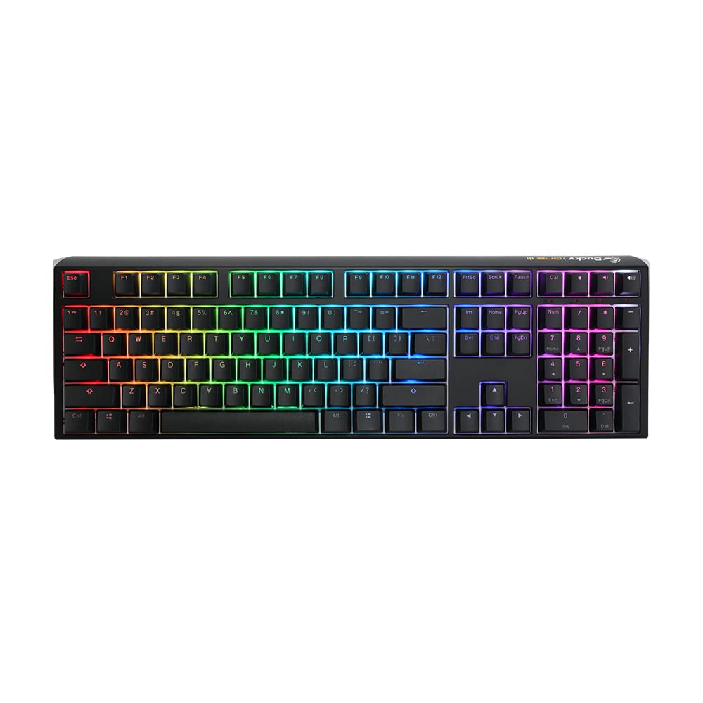 Ducky One 3 Black 100% Mechanical Keyboard: Quack Mechanics Dampening  Hot-Swappable Cherry Silent Red Switches  High-Density PBT Doubleshot Keycaps  RGB  US  Black