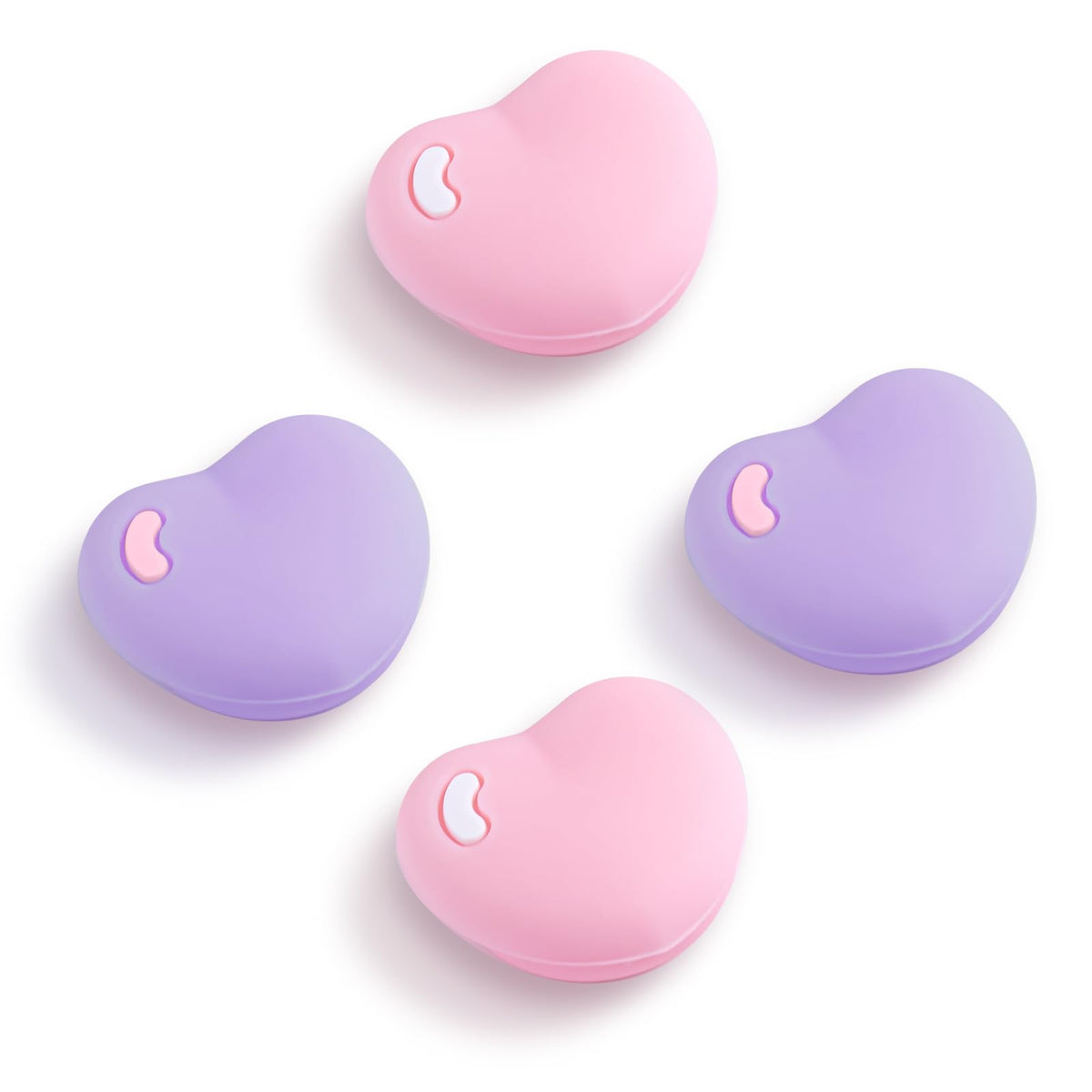 NANANINO Silicone Joycon Thumb Grip Caps  Soft Joystick Cover Caps Compatible with Nintendo Switch/OLED/Switch Lite  4PCS - Pink and Purple Heart