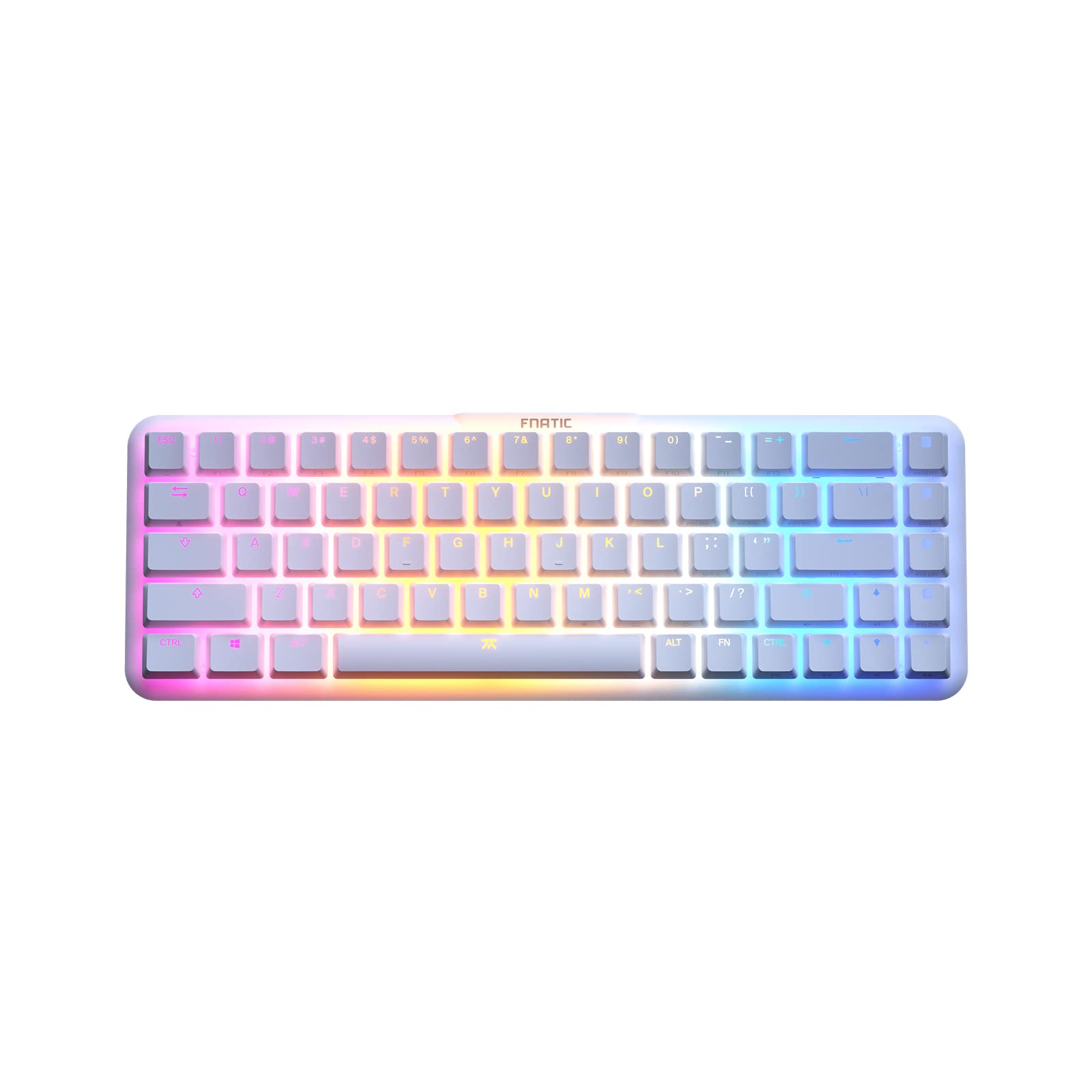 Fnatic STREAK65 LP White Gaming Keyboard | Compact 65% Layout | RGB Speed Switches | PBT Doubleshot Keycaps | US ANSI Layout