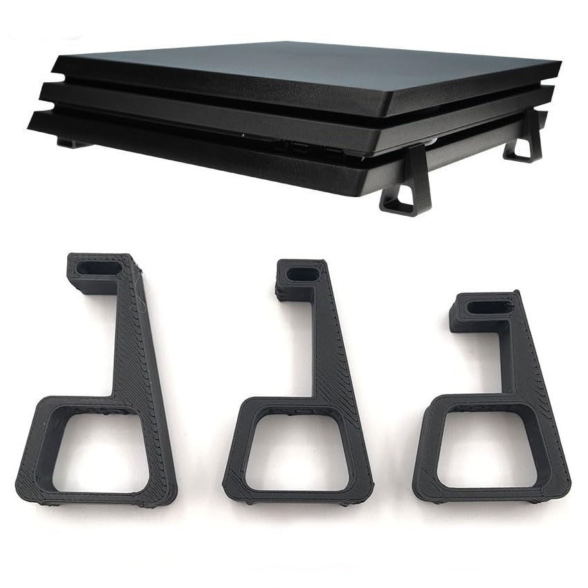Tekmihat 4PCS Cooling Horizontal Version Bracket for PS4 Slim Pro Feet Stand Console Base Flat-Mounted Holder Stand (PS4)