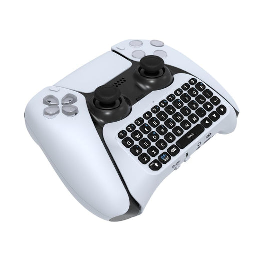 Wireless Controller Keyboard for PS5 Pro Mini Portable Gamepad Chatpad with Built-in Speaker for Dualshock 5 Compact Keypad for 