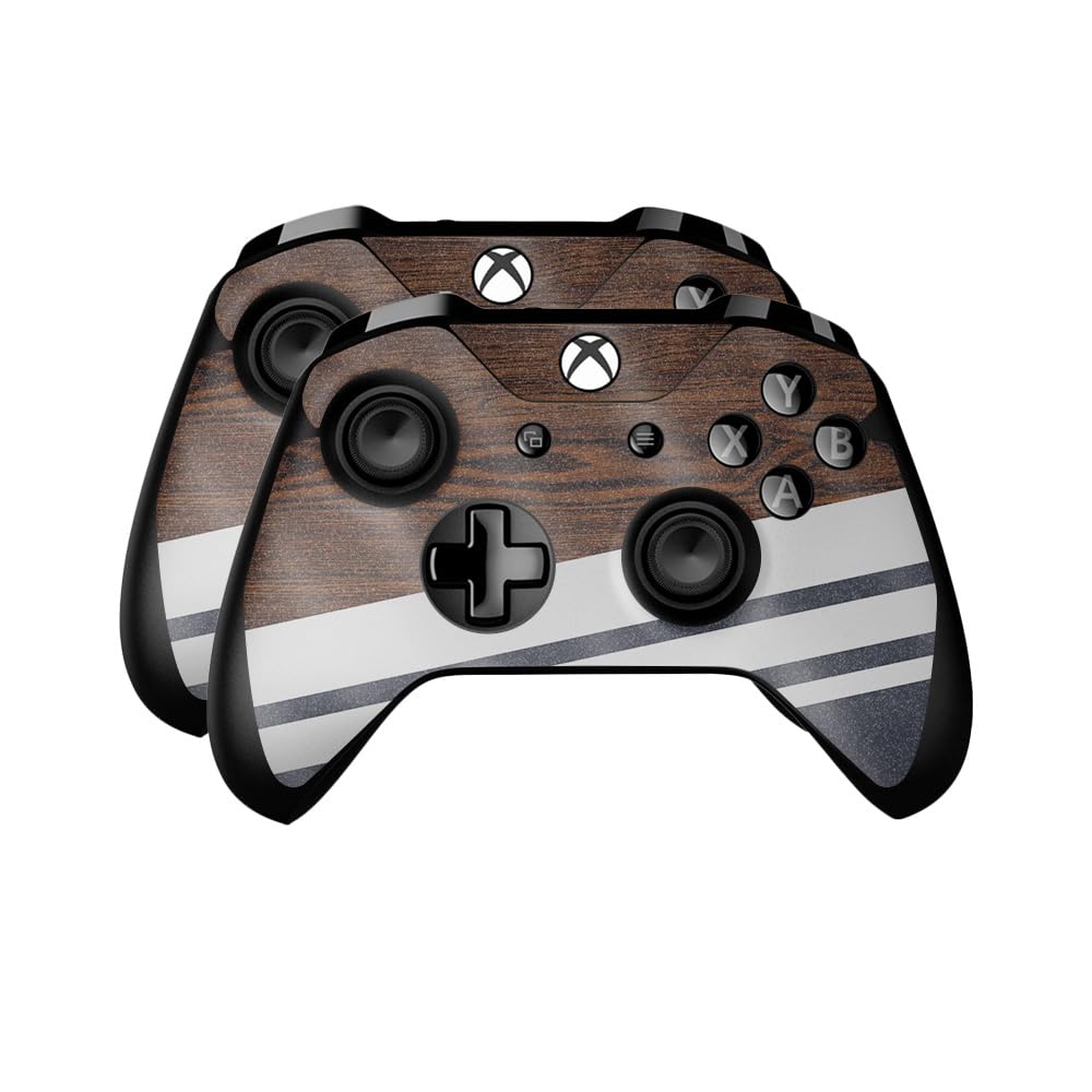 Glossy Glitter Skin Compatible with Microsoft Xbox One Controller (2 Pack) - Wood Formal - Premium 3M Vinyl Protective Wrap Decal Cover - Easy to Apply | Crafted in The USA by MightySkins