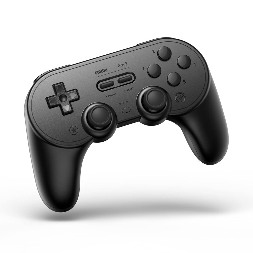 8BitDo Pro 2 Bluetooth Controller for Switch, PC, Android, Steam Deck - Black Edition, ALPS Joystick, Model: 6922621501701