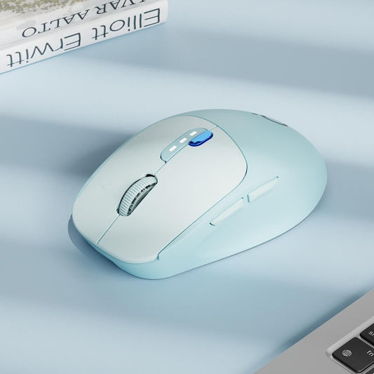SEUNKWANG Q5 Wireless Mouse - Bluetooth & 2.4G, 1600 DPI, Ergonomic, Quiet, Portable, Blue