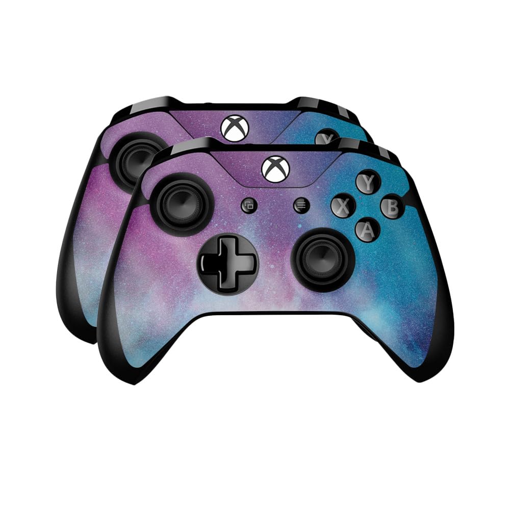 Glossy Glitter Skin Compatible with Microsoft Xbox One Controller (2 Pack) - Cotton Candy Sky - Premium 3M Vinyl Protective Wrap Decal Cover - Easy to Apply | Crafted in The USA by MightySkins