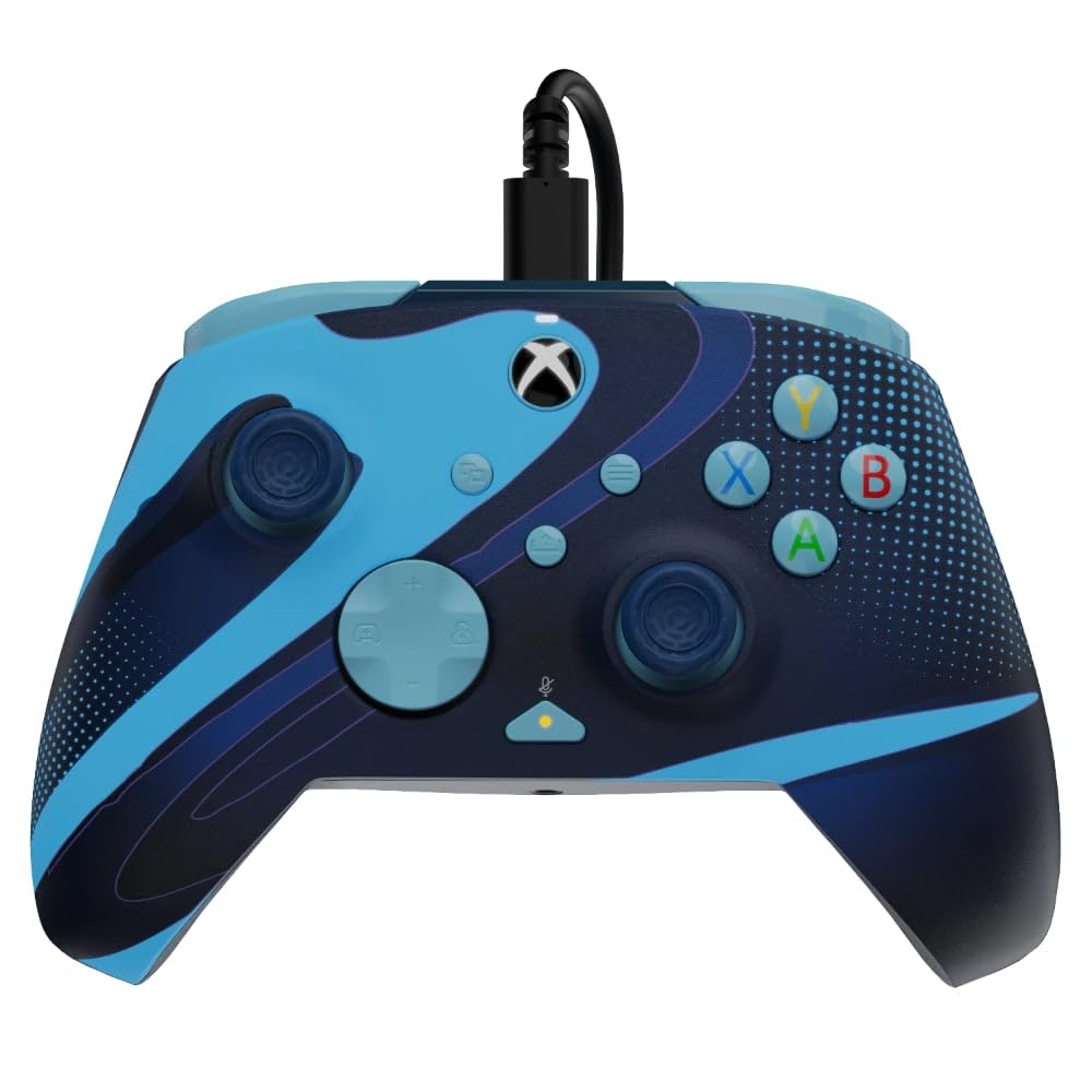 PDP Blue Tide Bundle Pack: Rematch Glow Wired Controller & AIRLITE Headset for Xbox Series X|S, Xbox One, & PC - Glow in the Dark