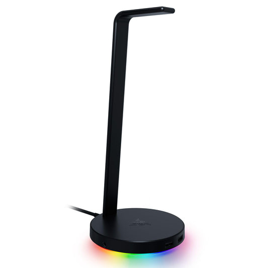 Razer Base Station Chroma Headphone Stand with USB Hub - Quartz Pink, RGB Lighting, 3 USB 3.0 Ports, Non-Slip Base, Model RC21-01190200-R