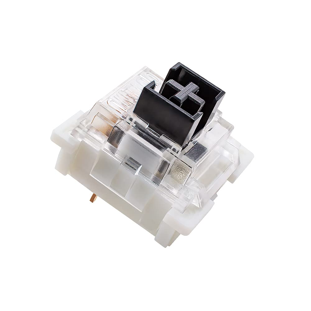 OUTEMU Medium-Low Profile Black Switches  3 Pin 1.6mm Tpartyl Distance Thiner Heavy Linear Key switches - 20 Pack - Cherry MX Compatible DIY Replaceable Switches for Mechanical Keyboard