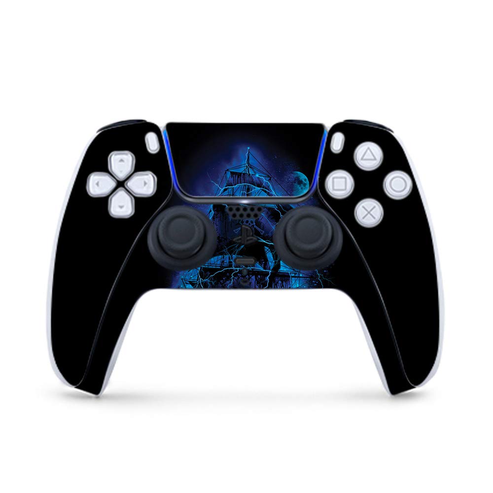MightySkins Gaming Skin for PS5 / Playstation 5 Controller - Pirate Storm | Protective Viny wrap | Easy to Apply and Change Style | Made in The USA