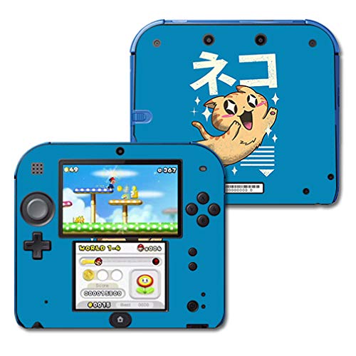 MIGHTY SKINS Nintendo 2DS Skin - Feline Kawaii Vinyl Decal, 12 x 0.1 in, Blue, Durable & Easy to Apply, Made in The USA