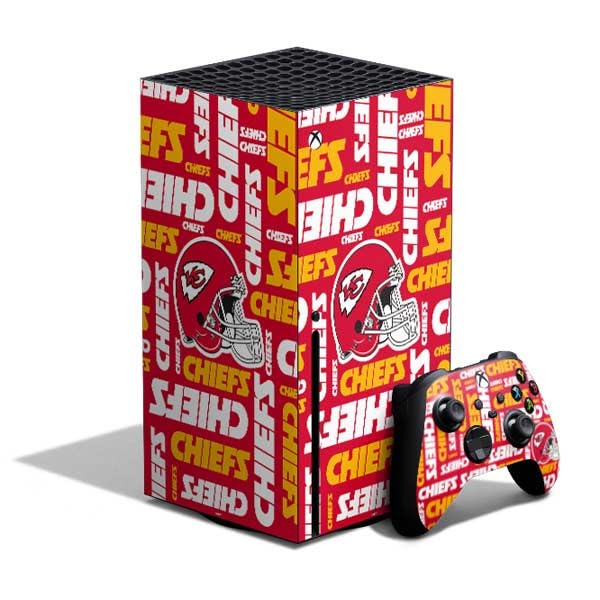 Skinit Decal Gaming Skin Compatible with Xbox Series X Bundle - Officially Licensed NFL Kansas City leaders Red Blast Design