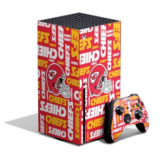 Skinit Decal Gaming Skin Compatible with Xbox Series X Bundle - Officially Licensed NFL Kansas City leaders Red Blast Design