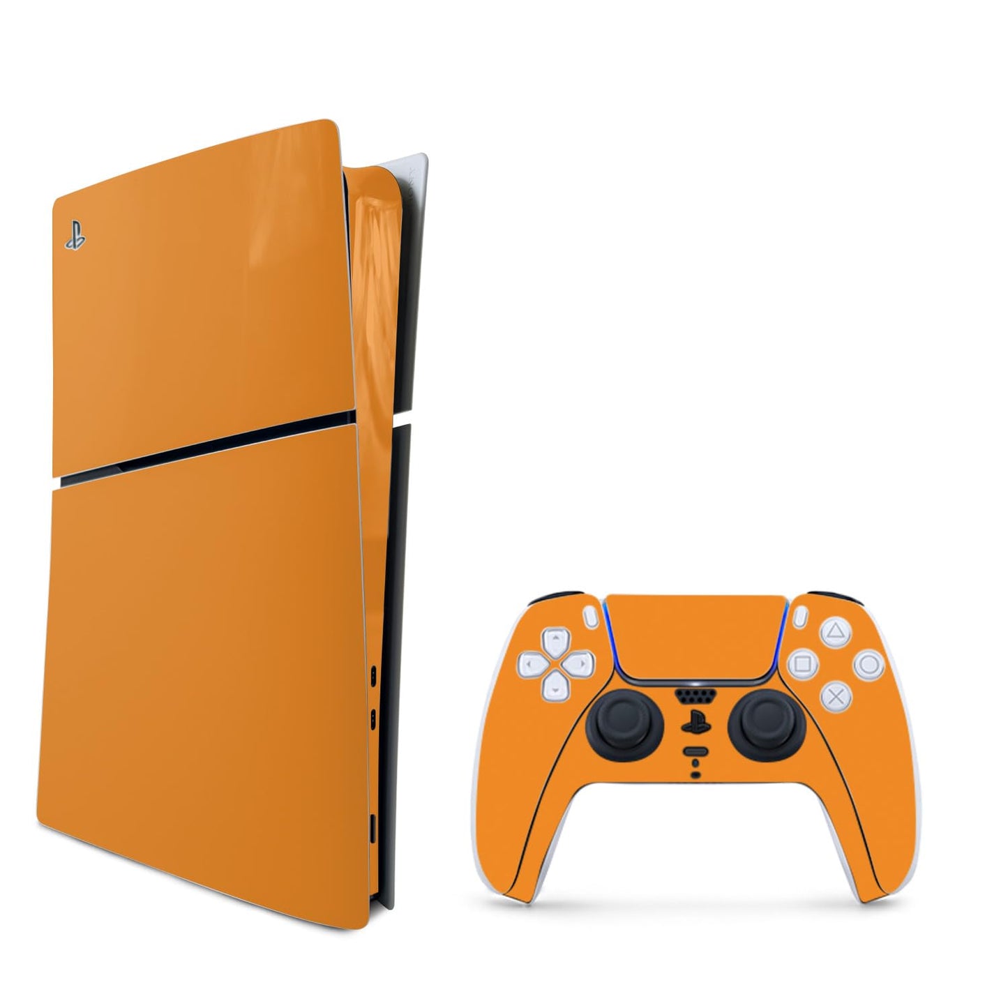 MightySkins Skin Compatible with PlayStation 5 Slim Digital Edition Bundle - Solid Orange | Protective  Durable  and Unique Vinyl Decal wrap Cover | Easy to Apply | Made in The USA