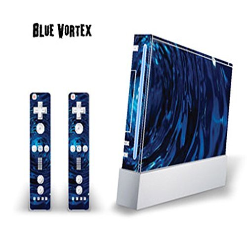 Mightyskins Skin Decal Skin Compatible with Nintendo Wii Console + Two Wiimote Controllers Sticker- Blue Vortex