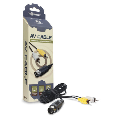 Tomee AV Cable for Sega Genesis Model 1 - High-Quality Composite Video & Audio Connection, Black