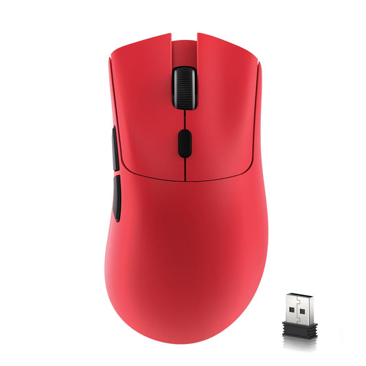 ATTACK SHARK R1 Wireless Gaming Mouse - Tri-Mode (2.4G/Wired/BT5.2), 18K DPI, 55g Lightweight, Ergonomic, Red