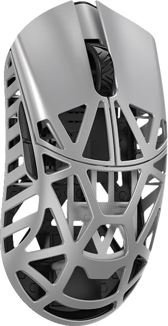 SMACKAPE WLMOUSE Beast X Pro Ultra-Light 39g Magnesium Gaming Mouse  PAW3950 HS Sensor  8K Polling Rate  30000 DPI OM & TTC Switches  Customizable Side Panels.(Silver(OM Switch-Side Slits))
