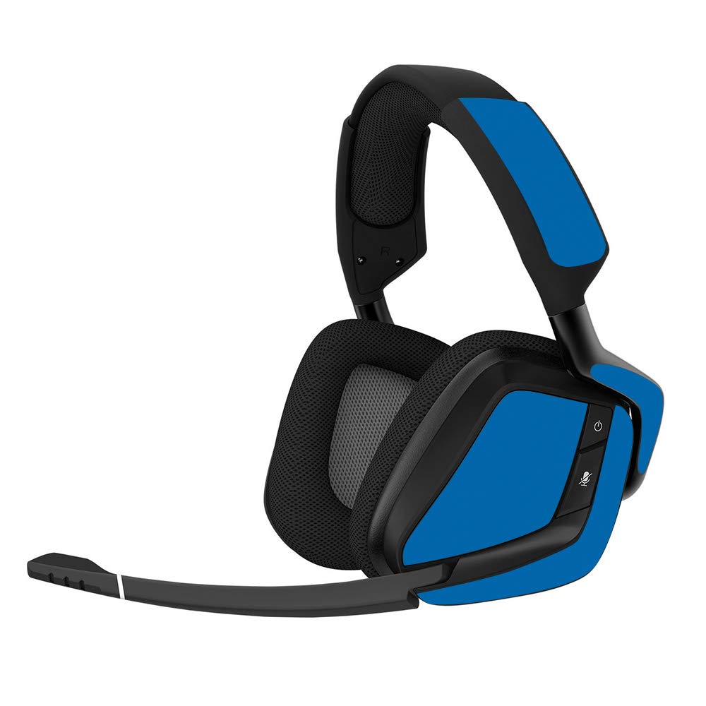MIGHTY SKINS Corsair Void Pro Gaming Headset Skin - Solid Blue, Durable Vinyl Decal, Easy to Apply and Remove, Made in The USA