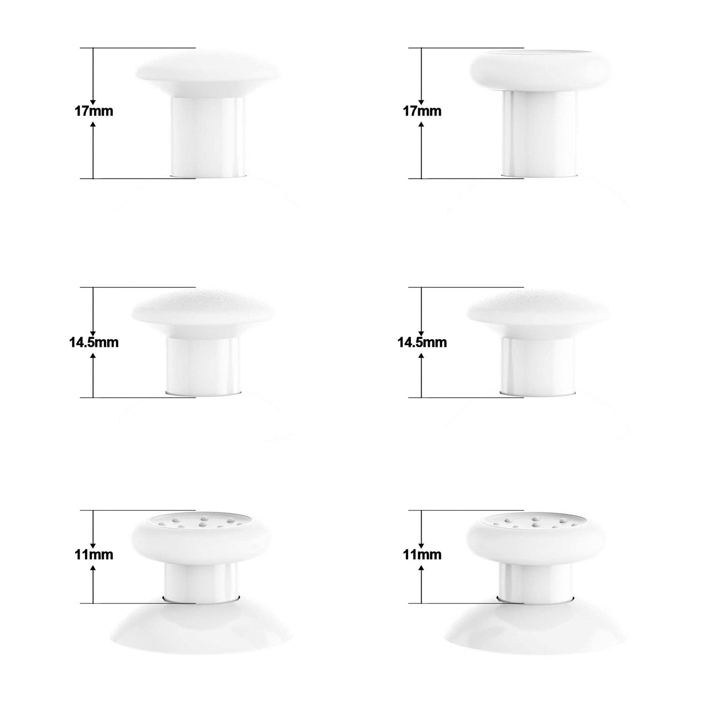 eXtremeRate ThumbsGear Ergonomic Thumbstick for PS5/PS4, Adjustable Joystick, 3 Heights, White, Model P4J1102