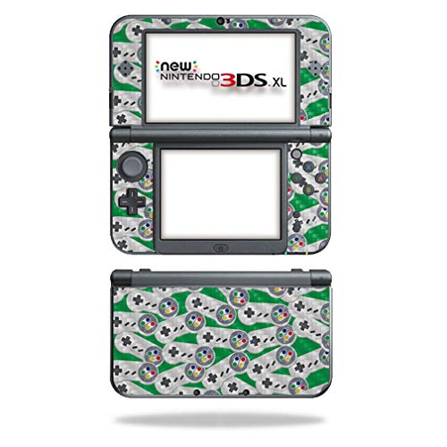 MightySkins Carbon Fiber Skin for Nintendo New 3DS XL (2015) - Retro Controllers 1 | Protective  Durable Textured Carbon Fiber Finish | Easy to Apply  Remove  and Change Styles | Made in The USA