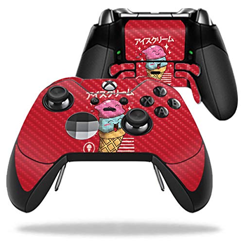 MightySkins Carbon Fiber Skin for Microsoft Xbox One Elite Controller - Ice Cream Kawaii | Protective  Durable Textured Carbon Fiber Finish | Easy to Apply  Remove  and Change Styles | Made in The USA