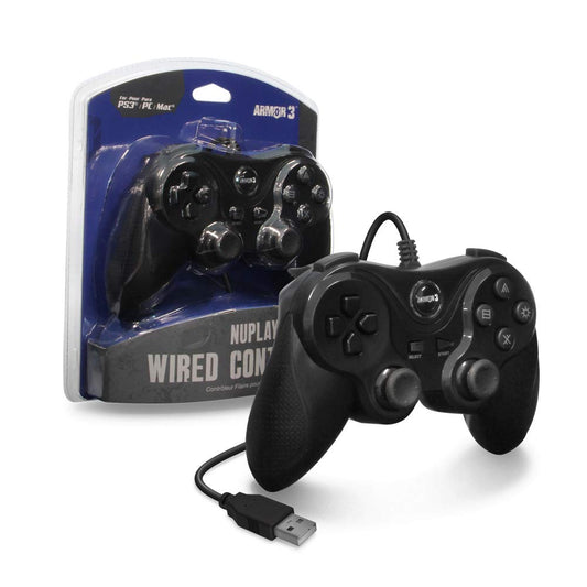 Armor3 Nuplay Wired Game Controller for PS3 (Black)