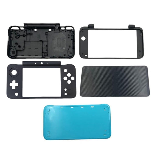Hzxkqmil Replacement Housing Shell Case Kit for Nintendo New 2DS LL/XL, Black + Blue