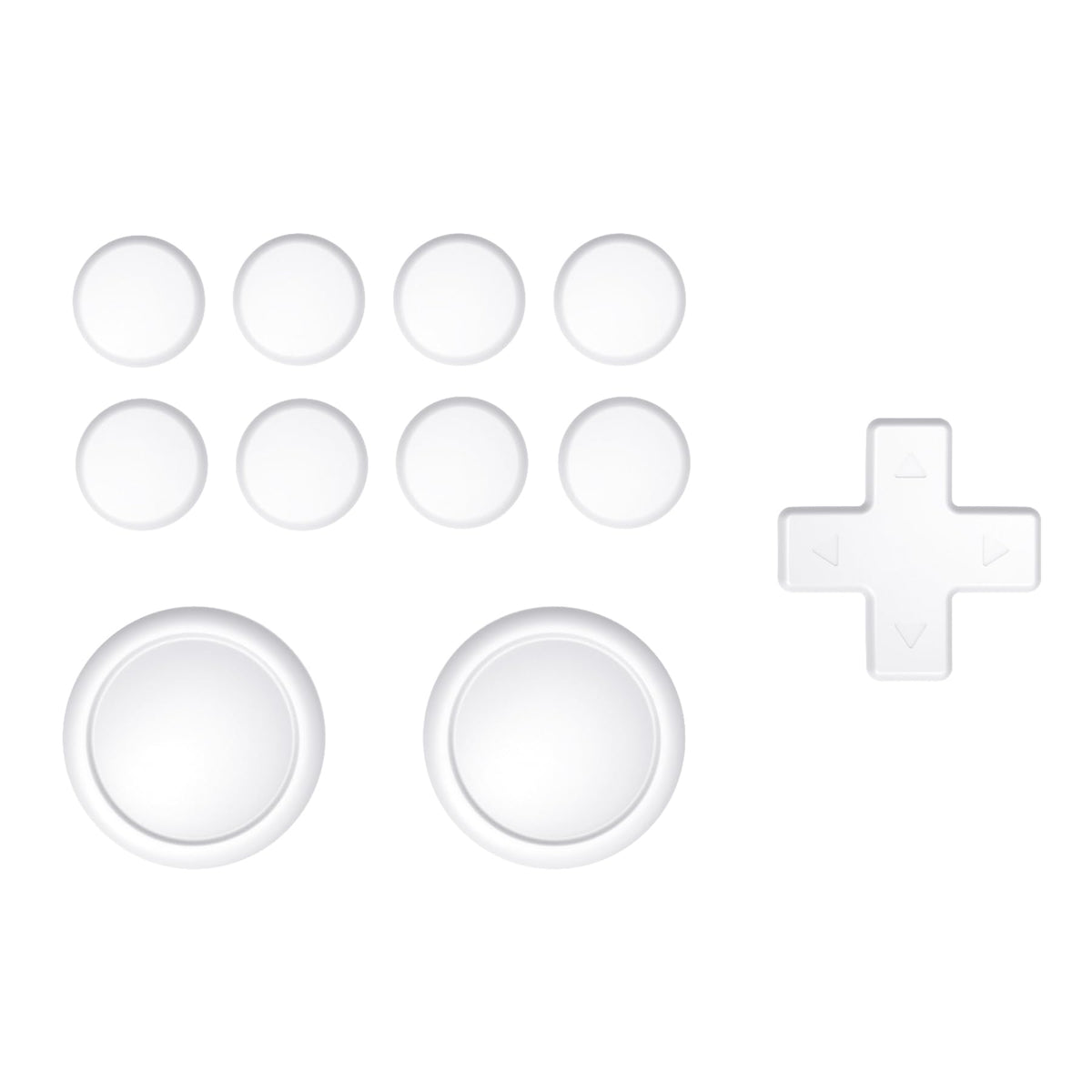 PlayVital Silicone Button Covers and Thumb Grip Set for Nintendo Switch/OLED Joycon/Switch Lite  ABXY Directional Key Button Caps for Nintendo Switch/OLED/Lite with Switch Lite D-Pad Button Cap  White
