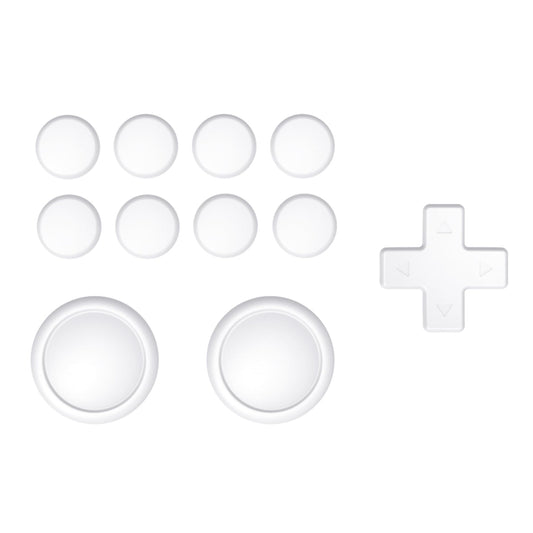 PlayVital Silicone Button Covers and Thumb Grip Set for Nintendo Switch/OLED Joycon/Switch Lite  ABXY Directional Key Button Caps for Nintendo Switch/OLED/Lite with Switch Lite D-Pad Button Cap  White