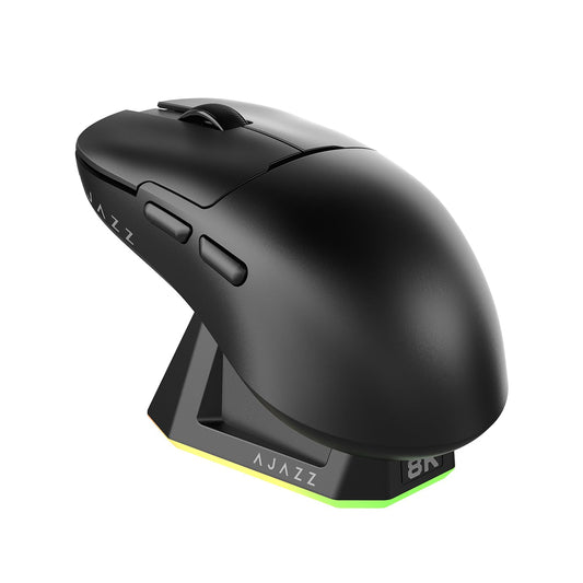 DAIDAI AJ159PRO 8Khz Bluetooth/2.4G/Wired 56G Lightweight Gaming Mouse with Magnetic Charging Dock, PAW3395 Sensor 26KDPI, Huanu