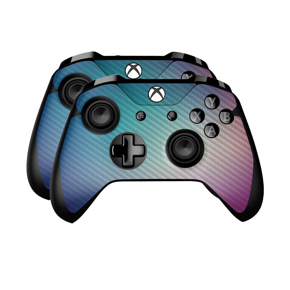 Carbon Fiber Skin Compatible with Microsoft Xbox One Controller (2 Pack) - Vivid Fog - Premium 3M Vinyl Protective Wrap Decal Cover - Easy to Apply | Crafted in The USA by MightySkins