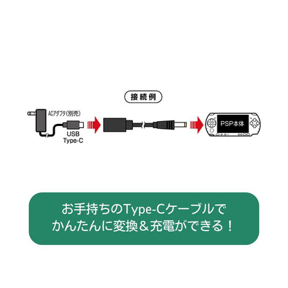 A'class USB Type-C Conversion Cable for PSP - Black, Model SASP-0679