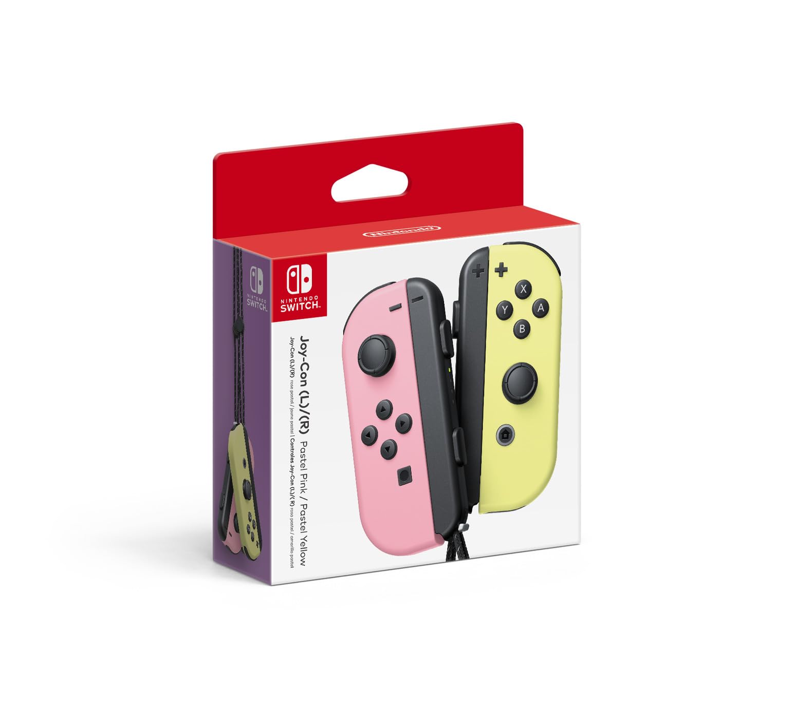 Nintendo Joy-Con Controllers (L/R) - Pastel Pink/Pastel Yellow, Model ...