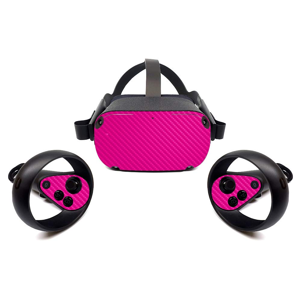 MightySkins Carbon Fiber Skin for Oculus Quest - Hot Pink | Protective  Durable Textured Carbon Fiber Finish | Easy to Apply  Remove  and Change Styles | Made in The USA (CF-OCQU-Solid Hot Pink)