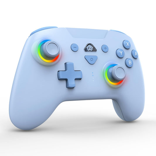 PeriphX Wireless Switch Controllers for Nintendo Switch 6-Axis Gyro Turbo Function 7-Color RGB Lights Compatible with Switch1/Switch2/PC (Wired)/iOS  All Functions Included with a Stylish Design and Cute Color