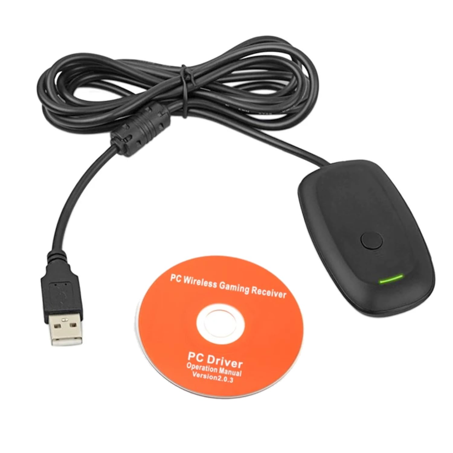 KUJOBUY Wireless USB Gaming Receiver Adapter for Xbox 360 Controllers - Black, Compatible with Windows PC, Laptop Gaming