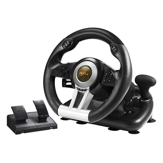 PXN PC Racing Wheel  V3II 180 Degree Universal Usb Car Sim Race Steering Wheel with Pedals for PS3  PS4  Xbox One  Xbox Series X/S  Nintendo Switch (Black)